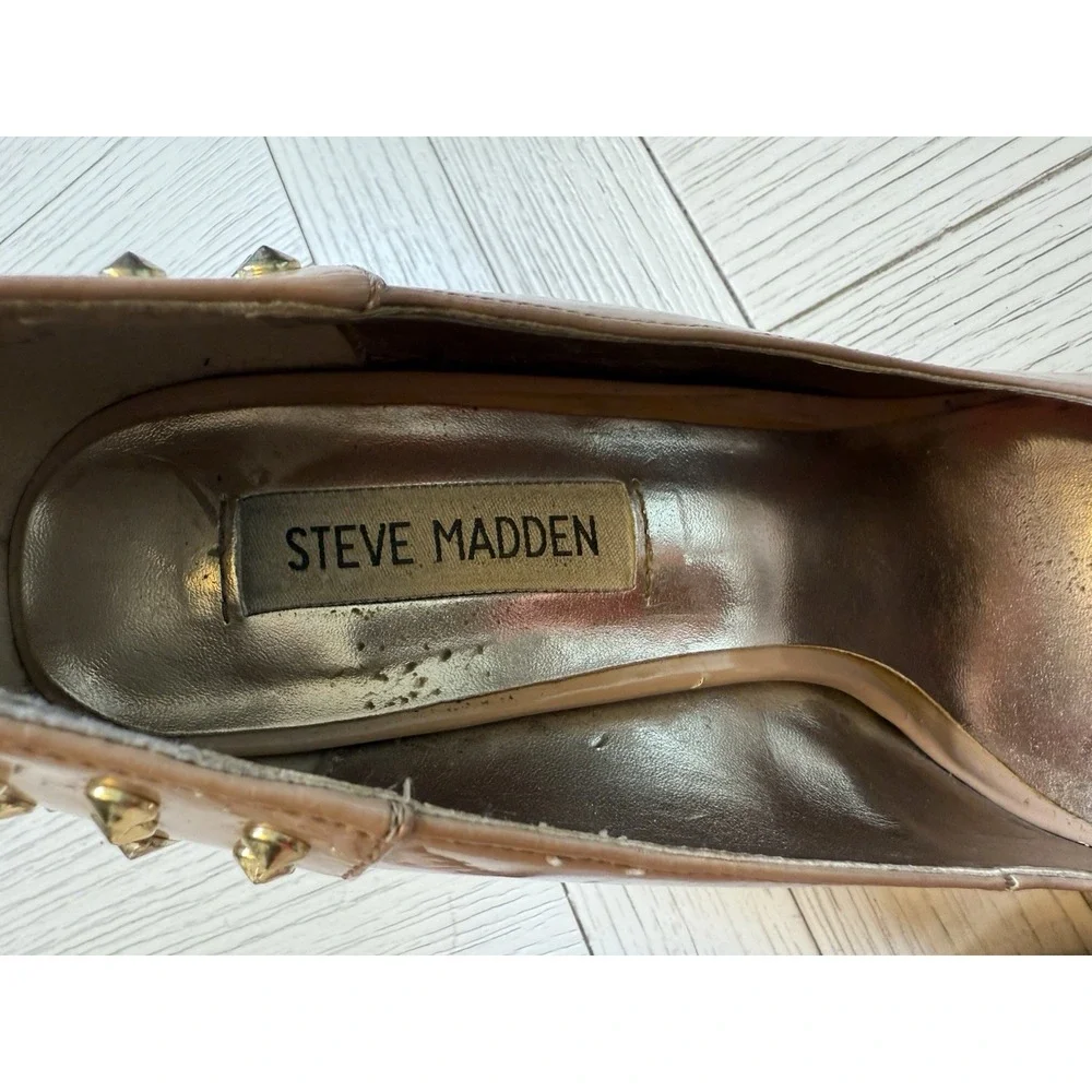 Steve Madden P-Eden‎ Women's Nude Beige Gold Studded 4
